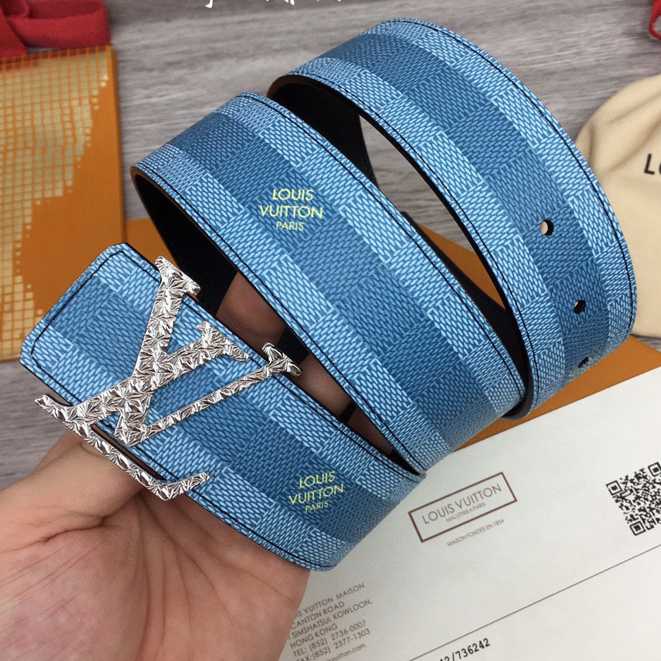 Louis Vuitton LV Initiales Damier Stripes 40mm Reversible Belt  - DesignerGu