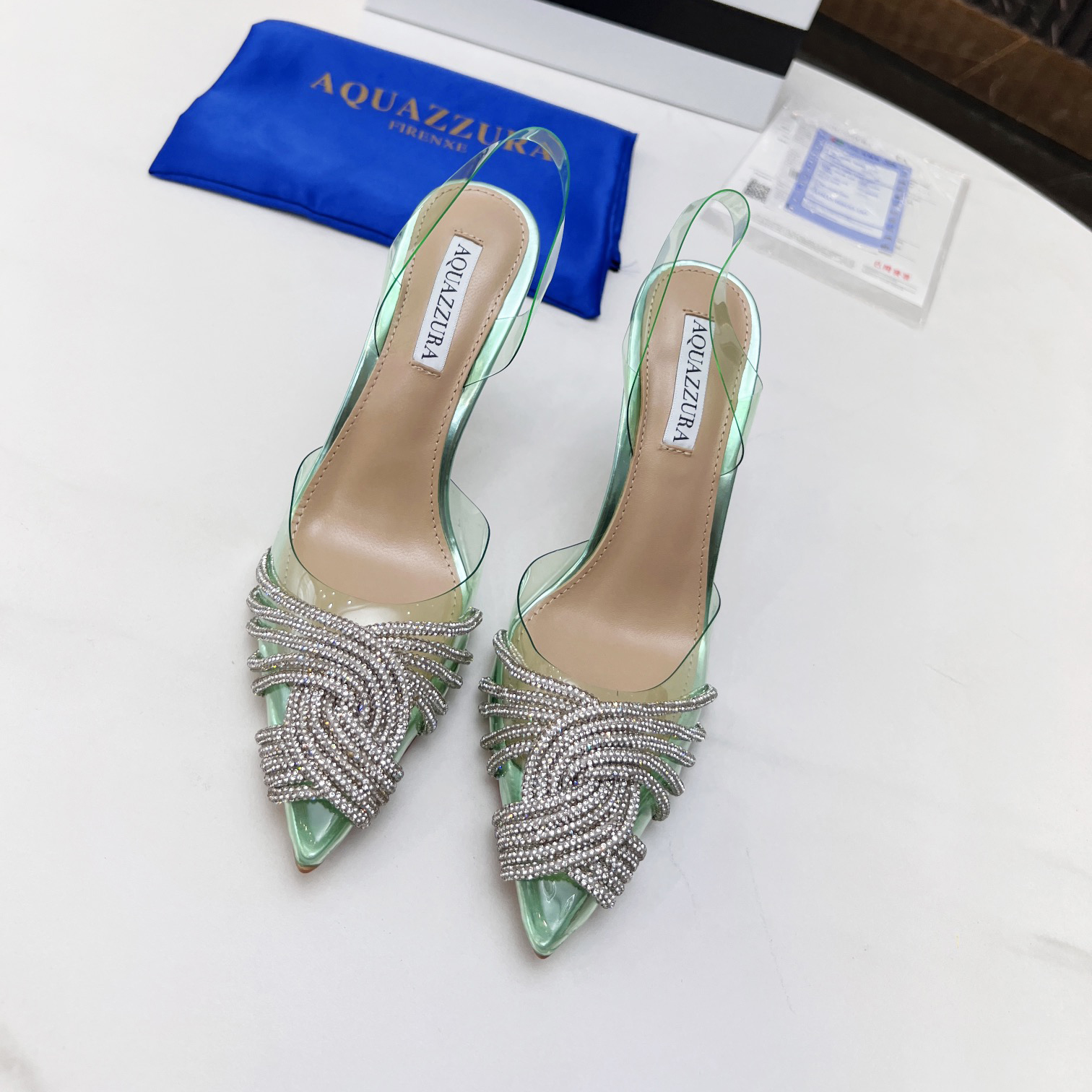 Aquazzura Gatsby Sling Satin 105 - DesignerGu