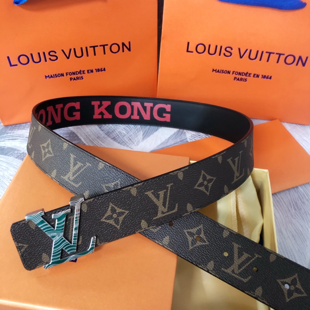 Louis Vuitton LV Pyramide Cities Exclusive 40MM Reversible Belt—Hong Kong - DesignerGu