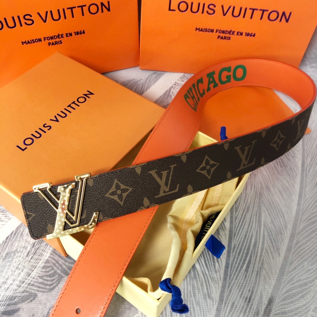 Louis Vuitton LV Pyramide Cities Exclusive 40MM Reversible Belt—Chicago - DesignerGu