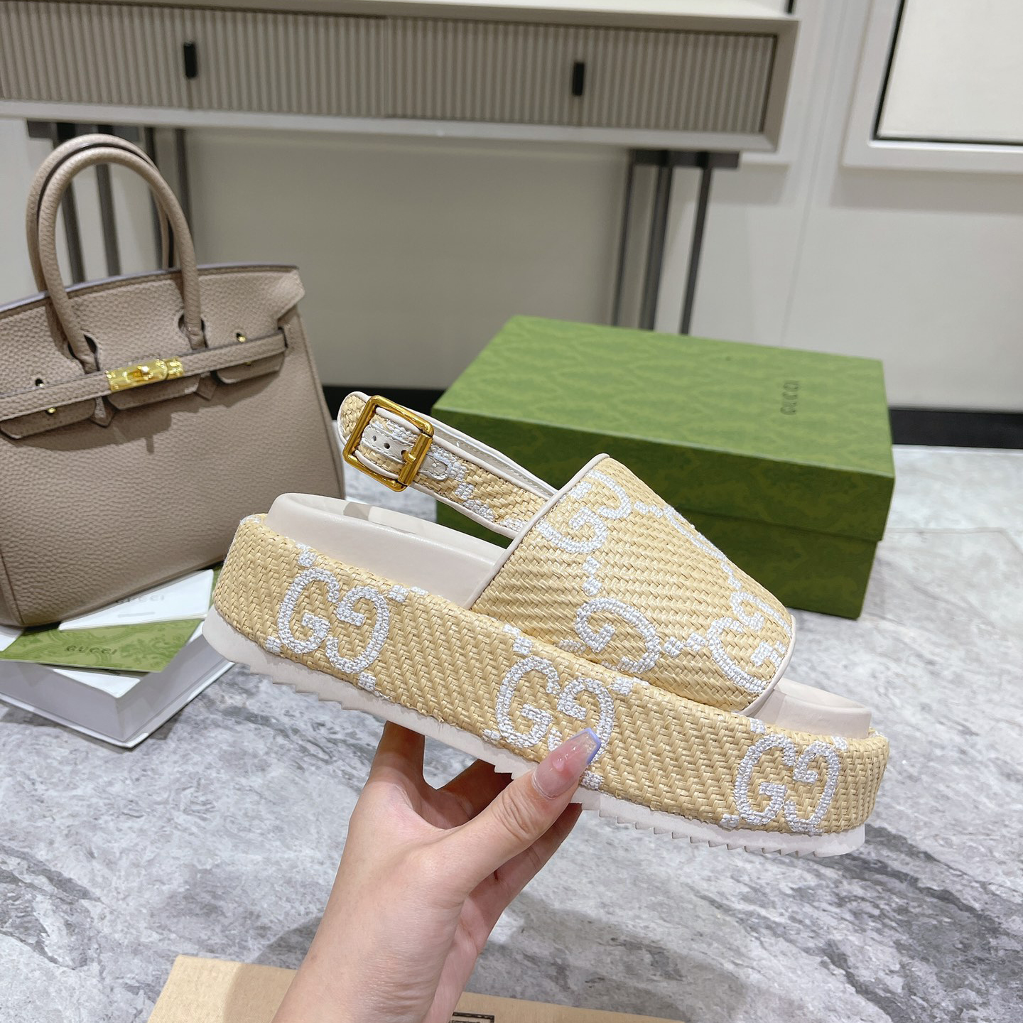 Gucci GG Platform Sandal - DesignerGu