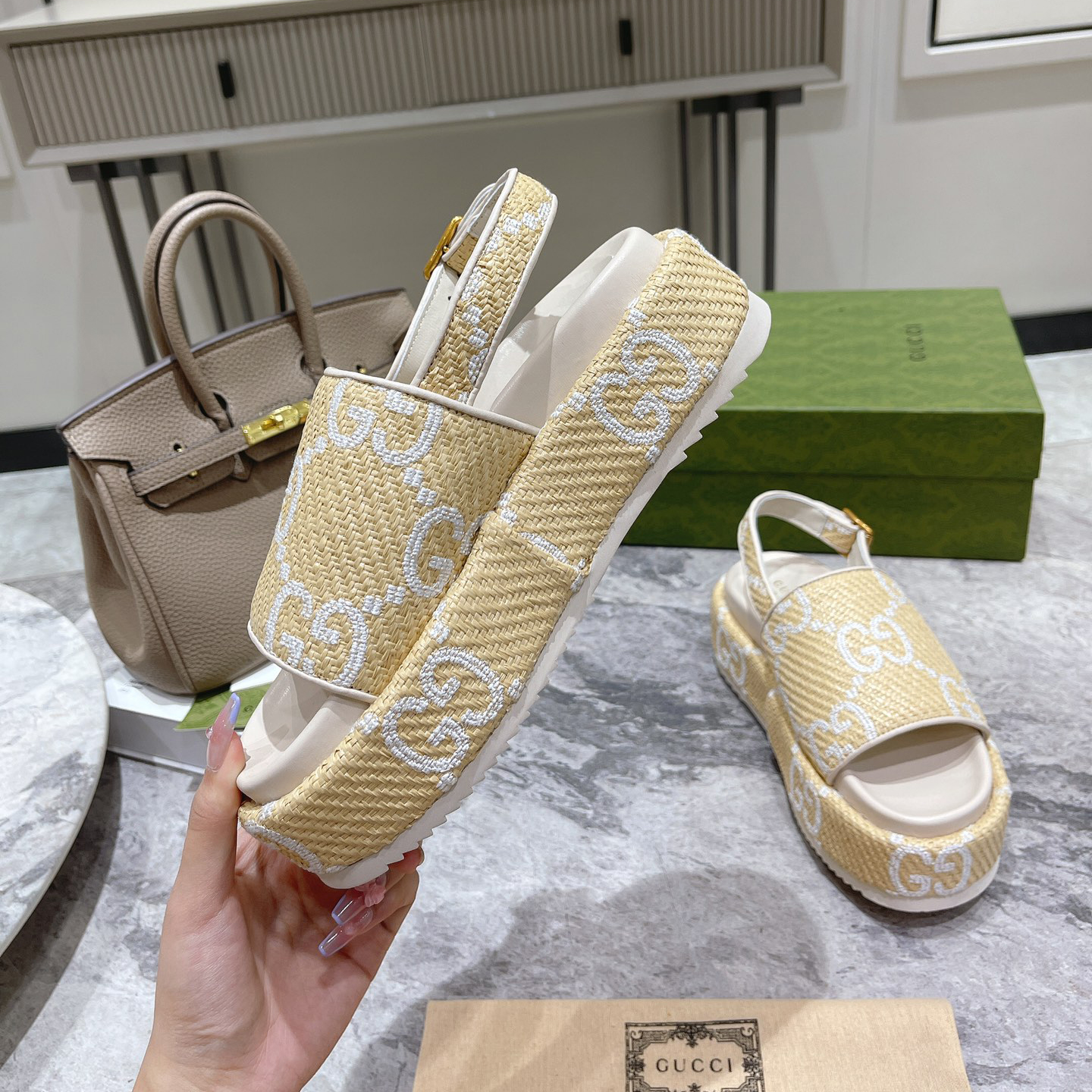 Gucci GG Platform Sandal - DesignerGu