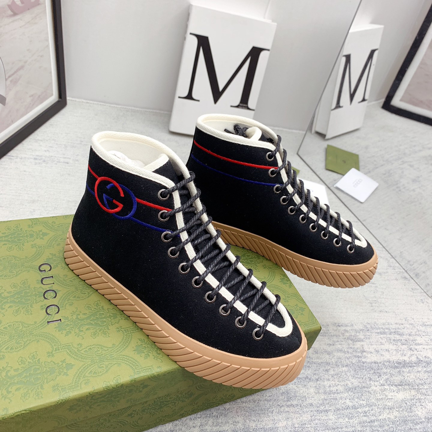 Gucci Interlocking G High-Top Sneaker - DesignerGu