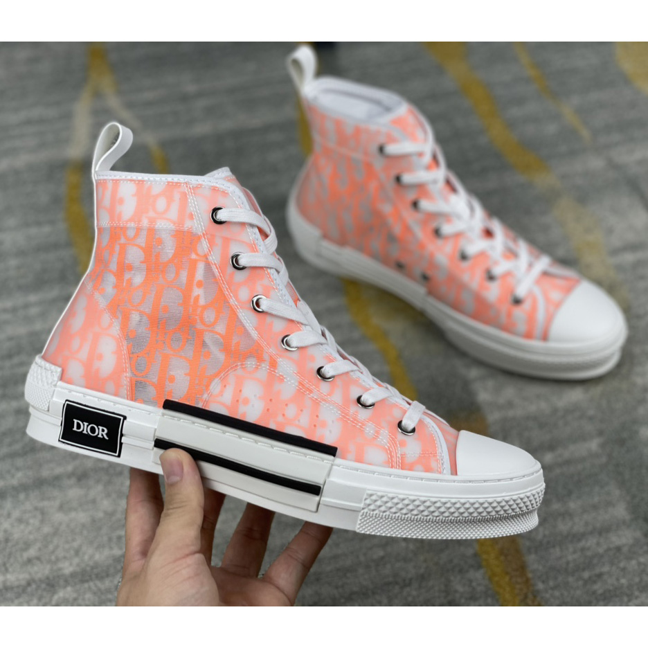 Dior B23 High'Dior Oblique-Orange' Sneakers - DesignerGu