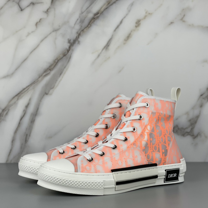 Dior B23 High'Dior Oblique-Orange' Sneakers - DesignerGu