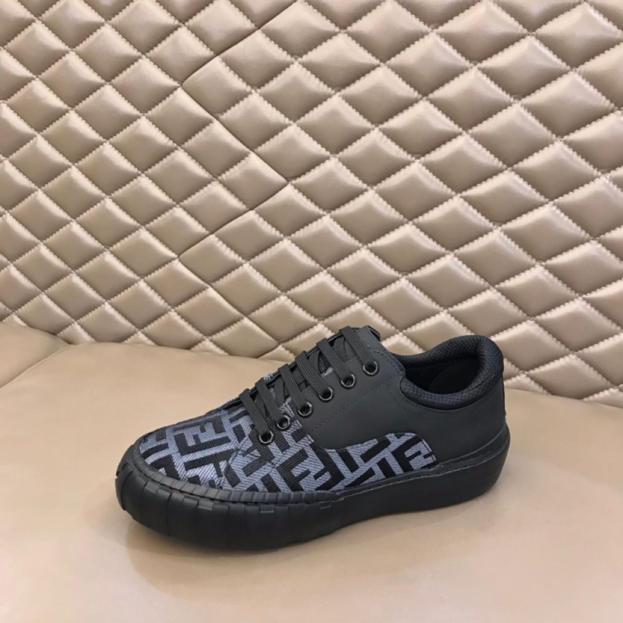 Fendi Force Black fabric low-Tops Sneakers - DesignerGu