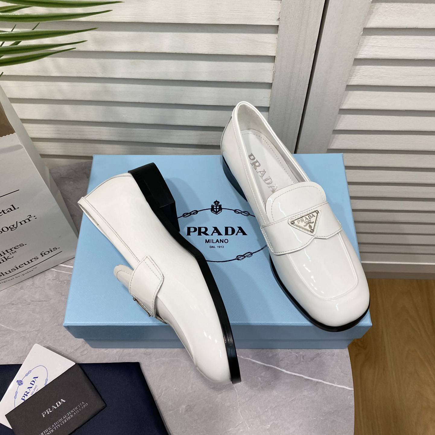 Prada Chocolate Brushed Leather Loafers - DesignerGu