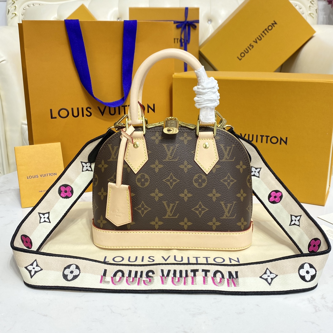 Louis Vuitton Alma BB Monogram Canvas Handbag (23.5-17.5-11.5cm)     M53152 - DesignerGu