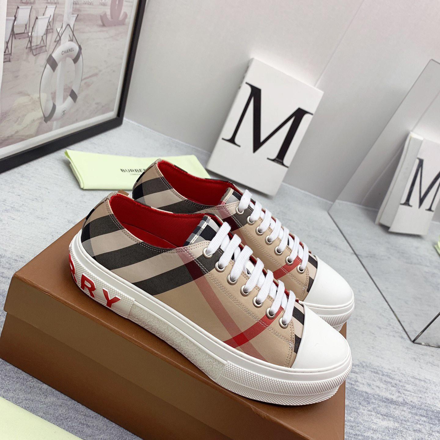 Burberry Check Cotton Sneakers - DesignerGu