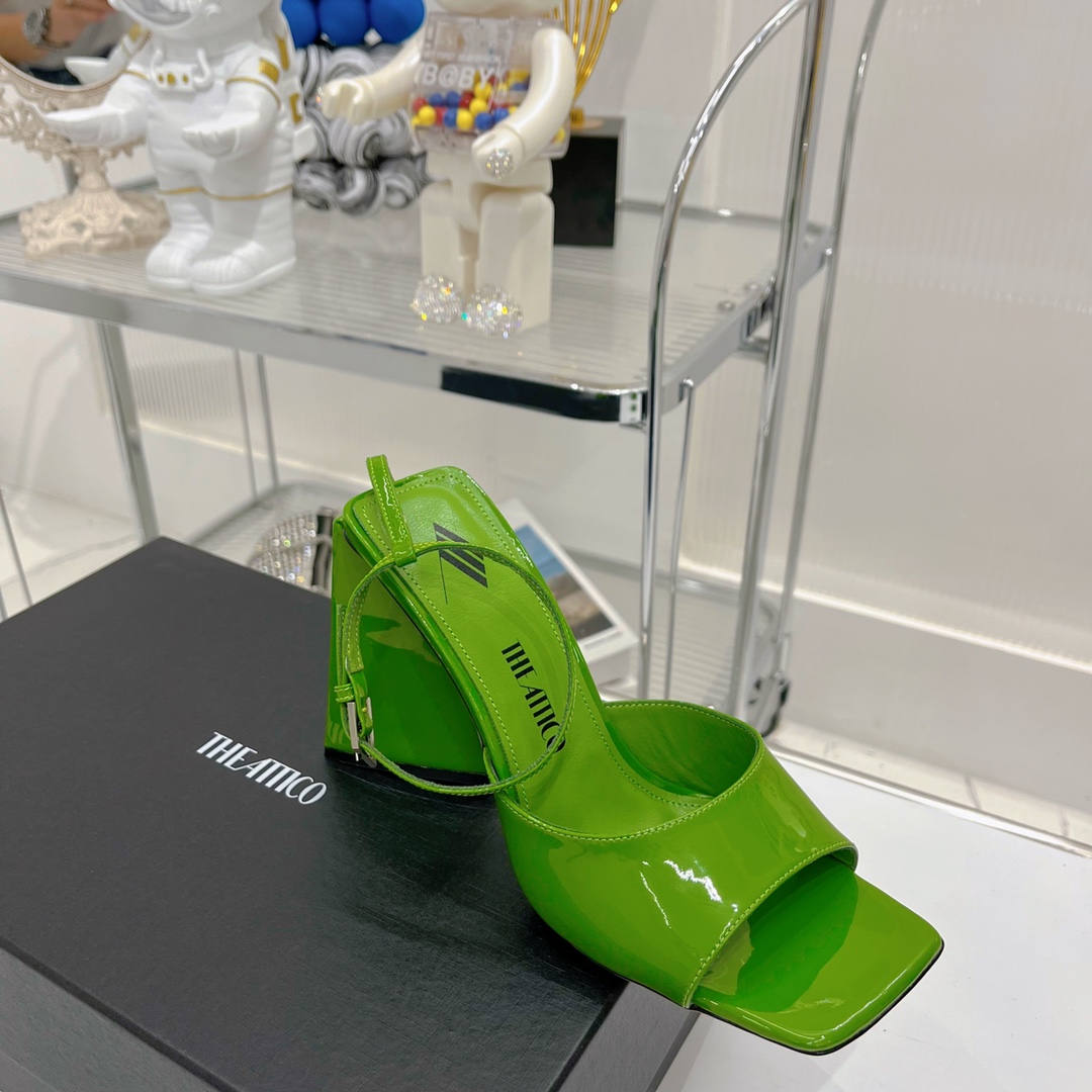 The Attico ''Piper'' Neon Emerald Sandal - DesignerGu