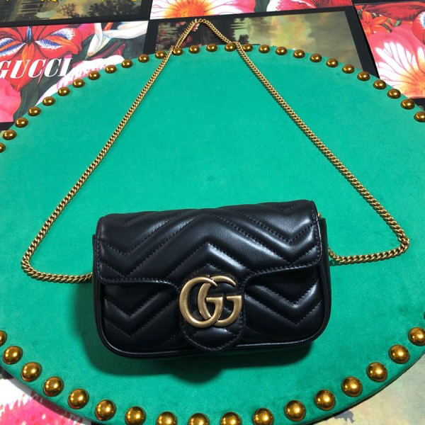 Gucci GG Marmont Matelassé Lather Super Mini Bag(16.5-10.2-5.1cm) - DesignerGu