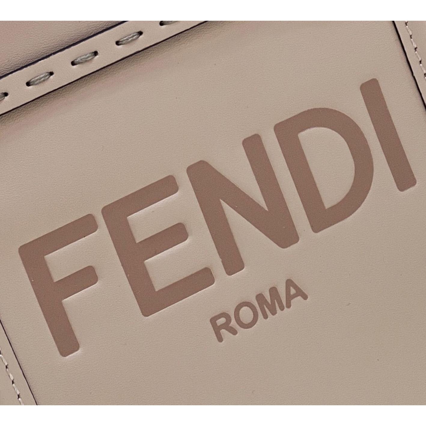 Fendi Mini Sunshine Shopper Bag In Pale Pink Leather(13-18-6.5CM) - DesignerGu