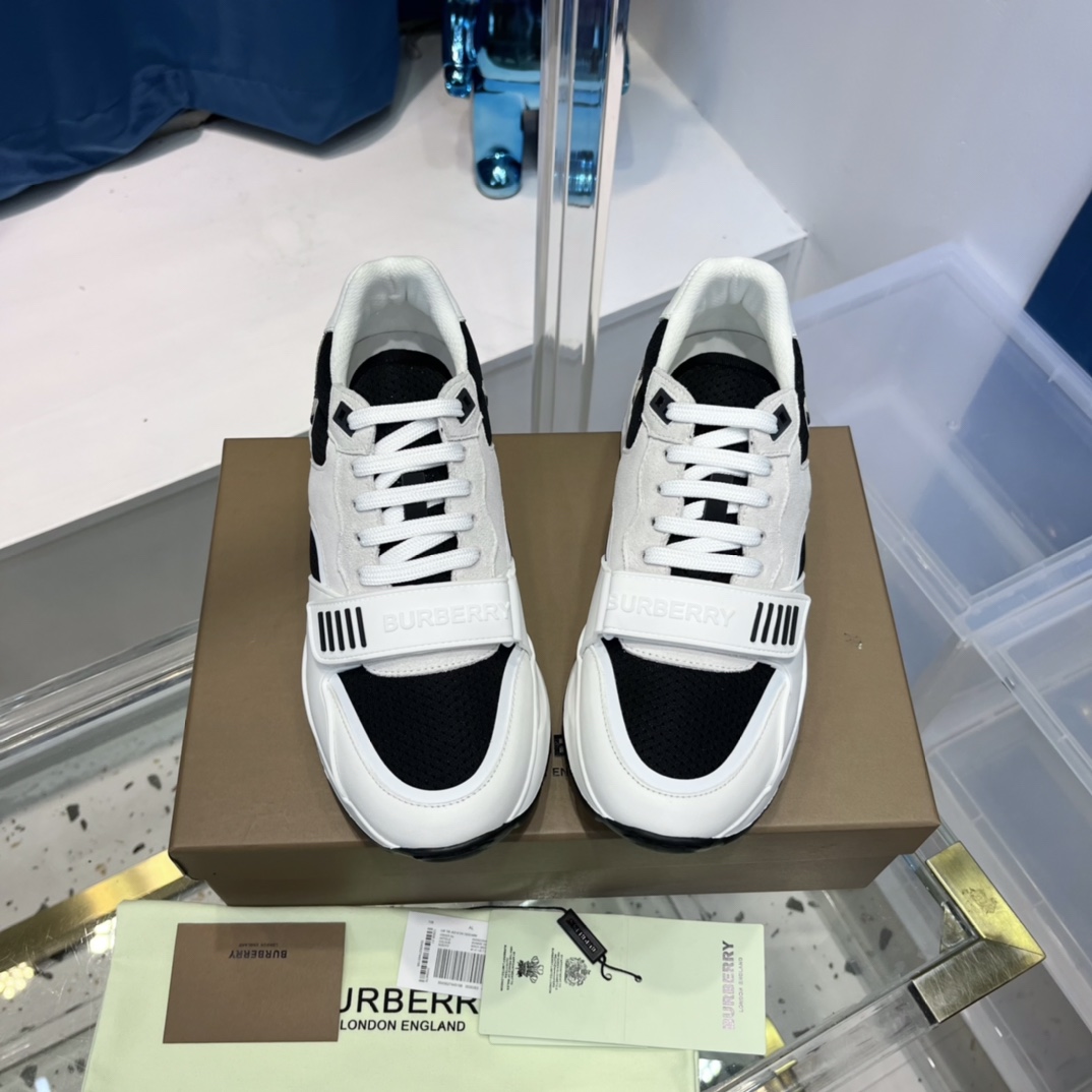 Burberry Mesh, Suede And Vintage Check Cotton Sneakers - DesignerGu