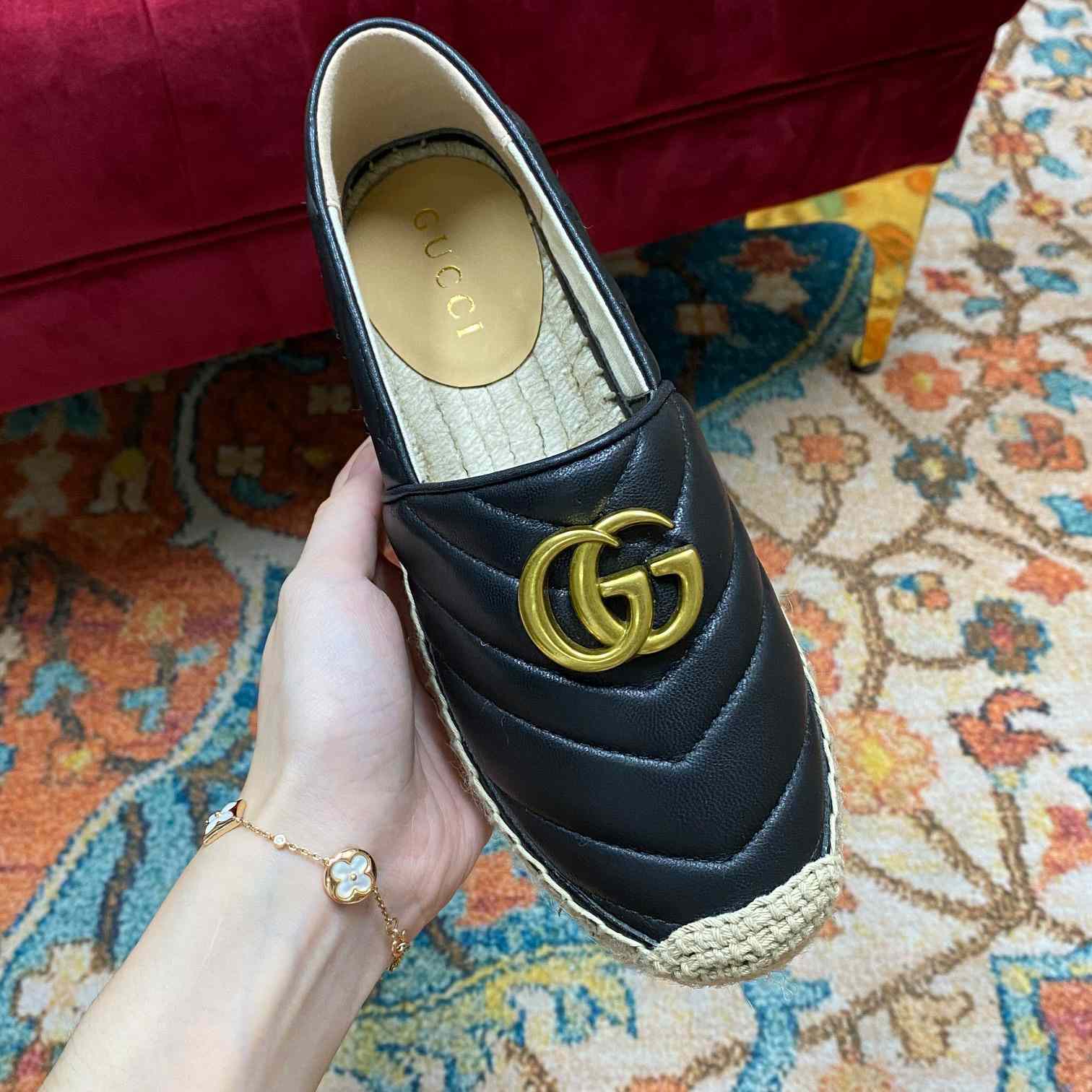 Gucci Leather Espadrille With Double G - DesignerGu