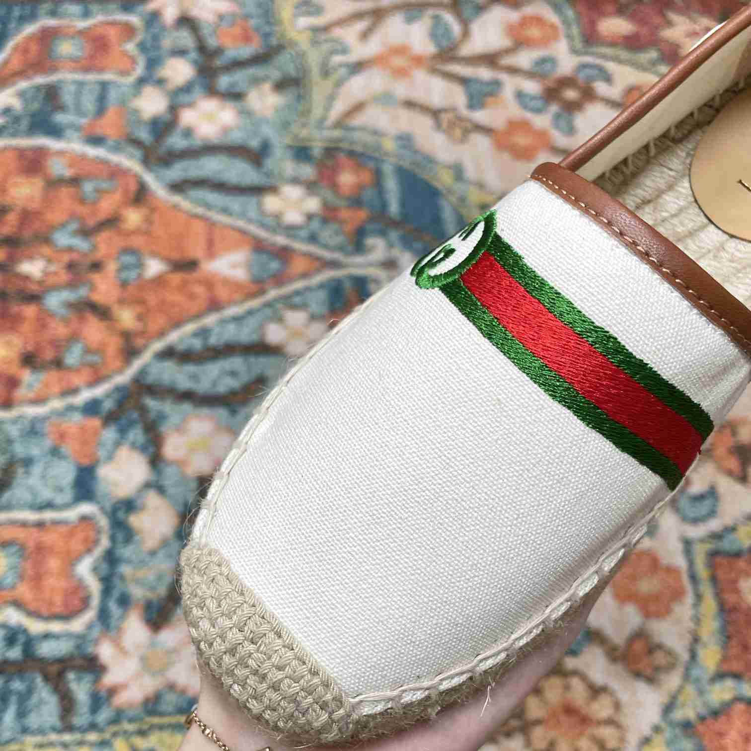 Gucci Embroidered Canvas & Leather Espadrille - DesignerGu