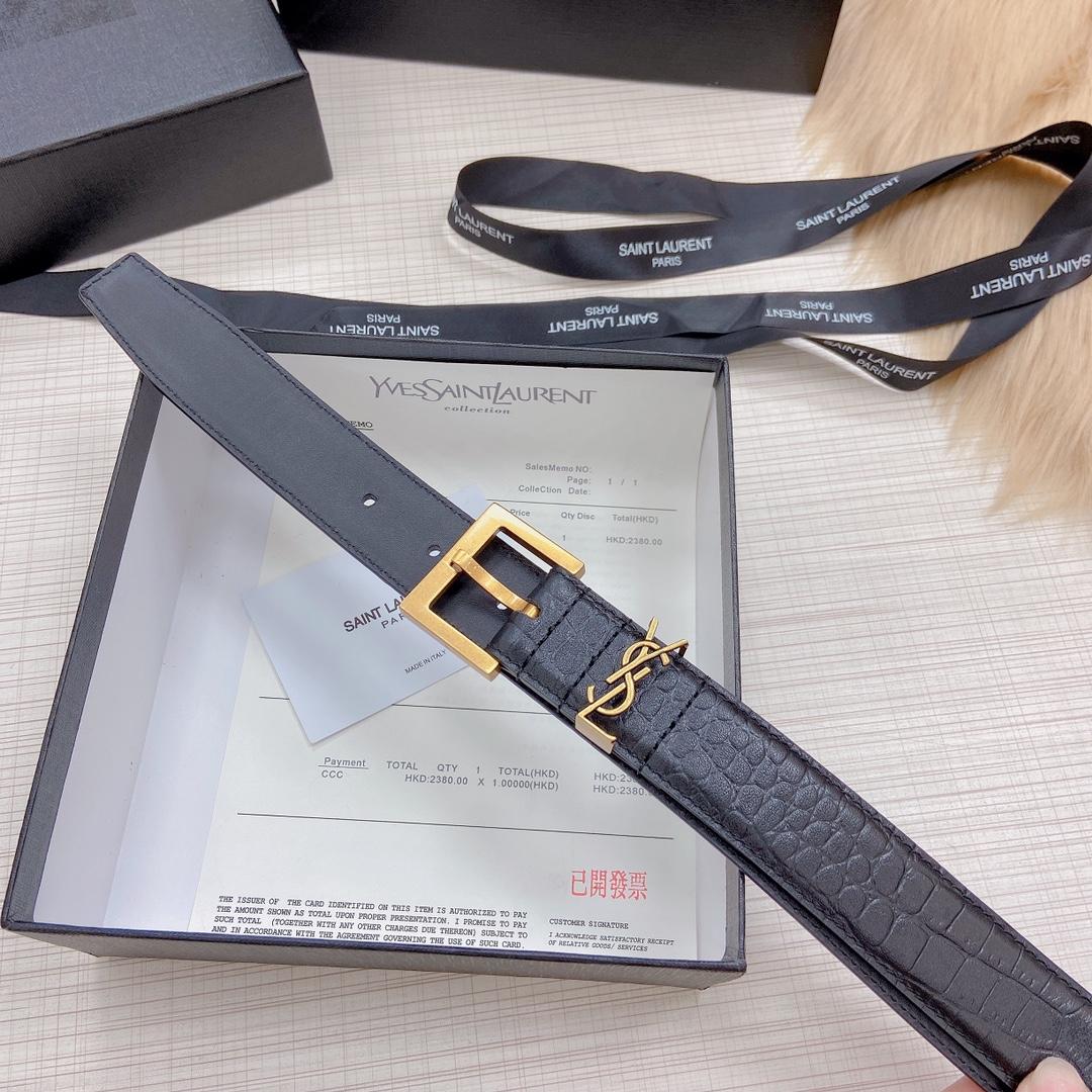 Saint Laurent Leather Belt - DesignerGu