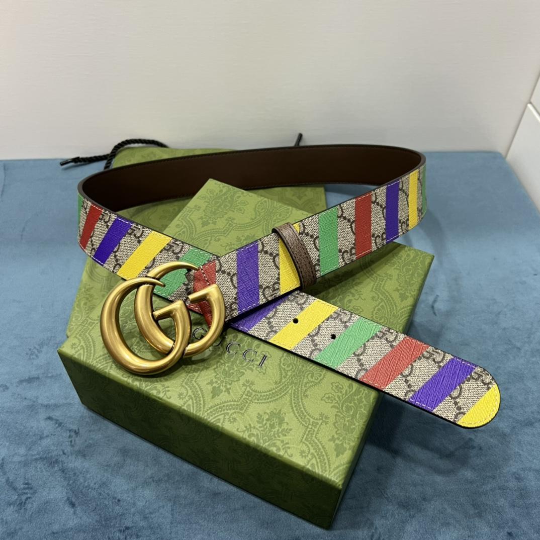 Gucci Criss-Cross Belt With Double G - DesignerGu