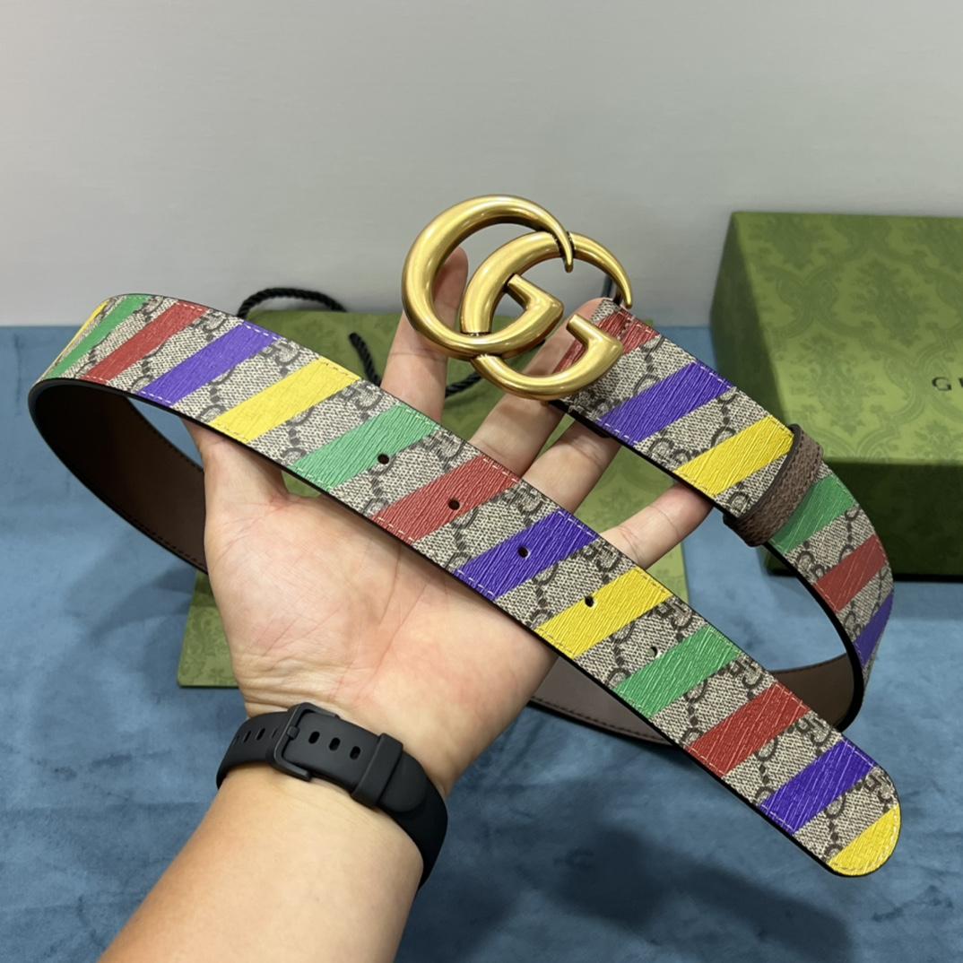 Gucci Criss-Cross Belt With Double G - DesignerGu