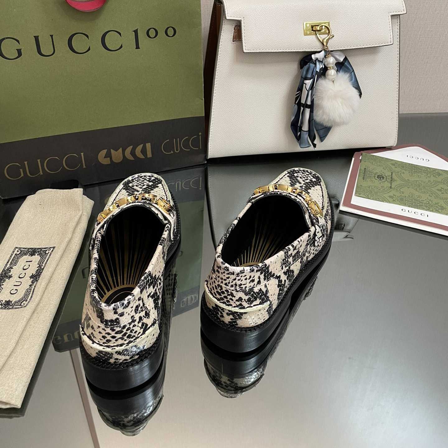 Gucci Women's Gucci Python Print Loafer - DesignerGu