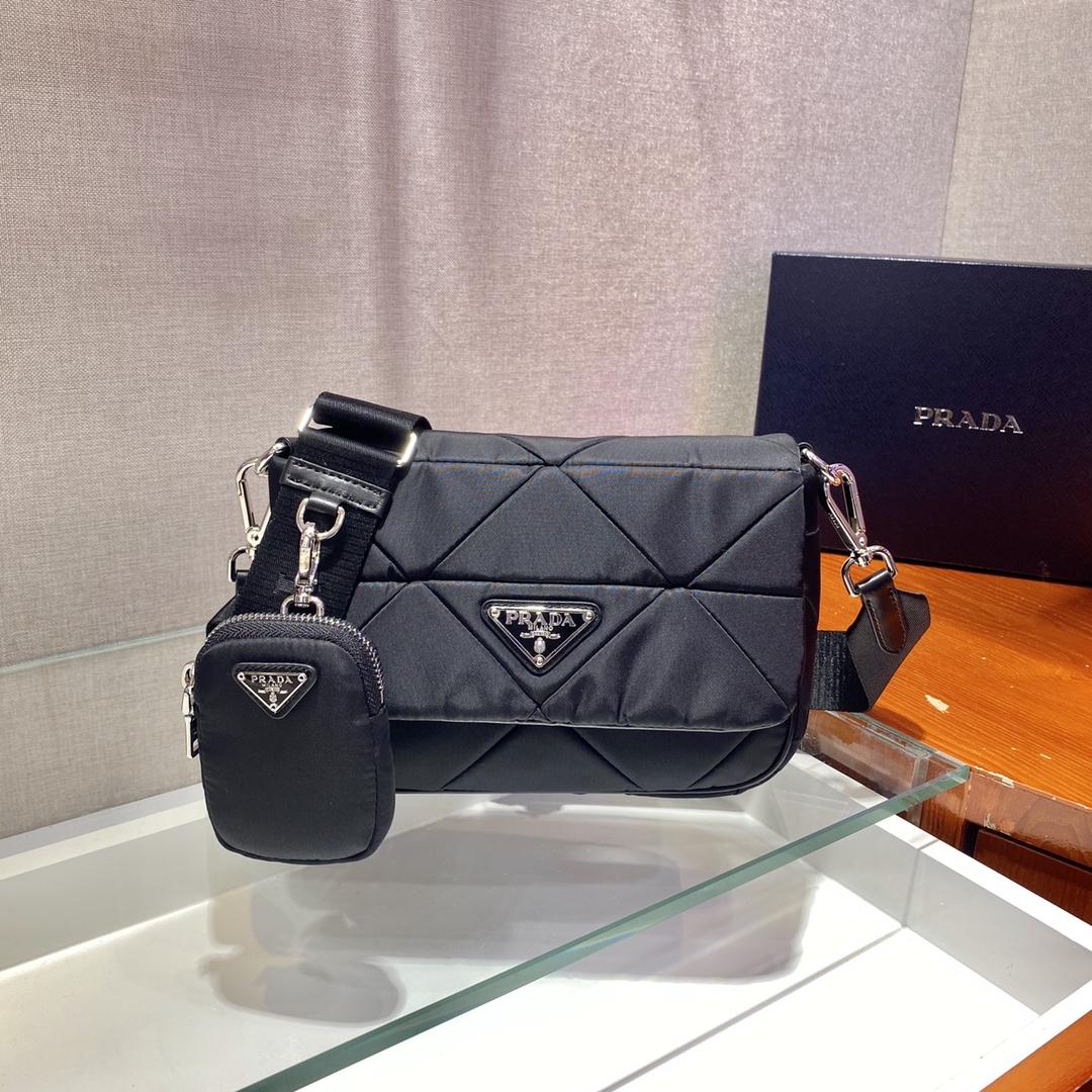 Prada System Nappa Leather Patchwork Bag(21-16-7cm) - DesignerGu