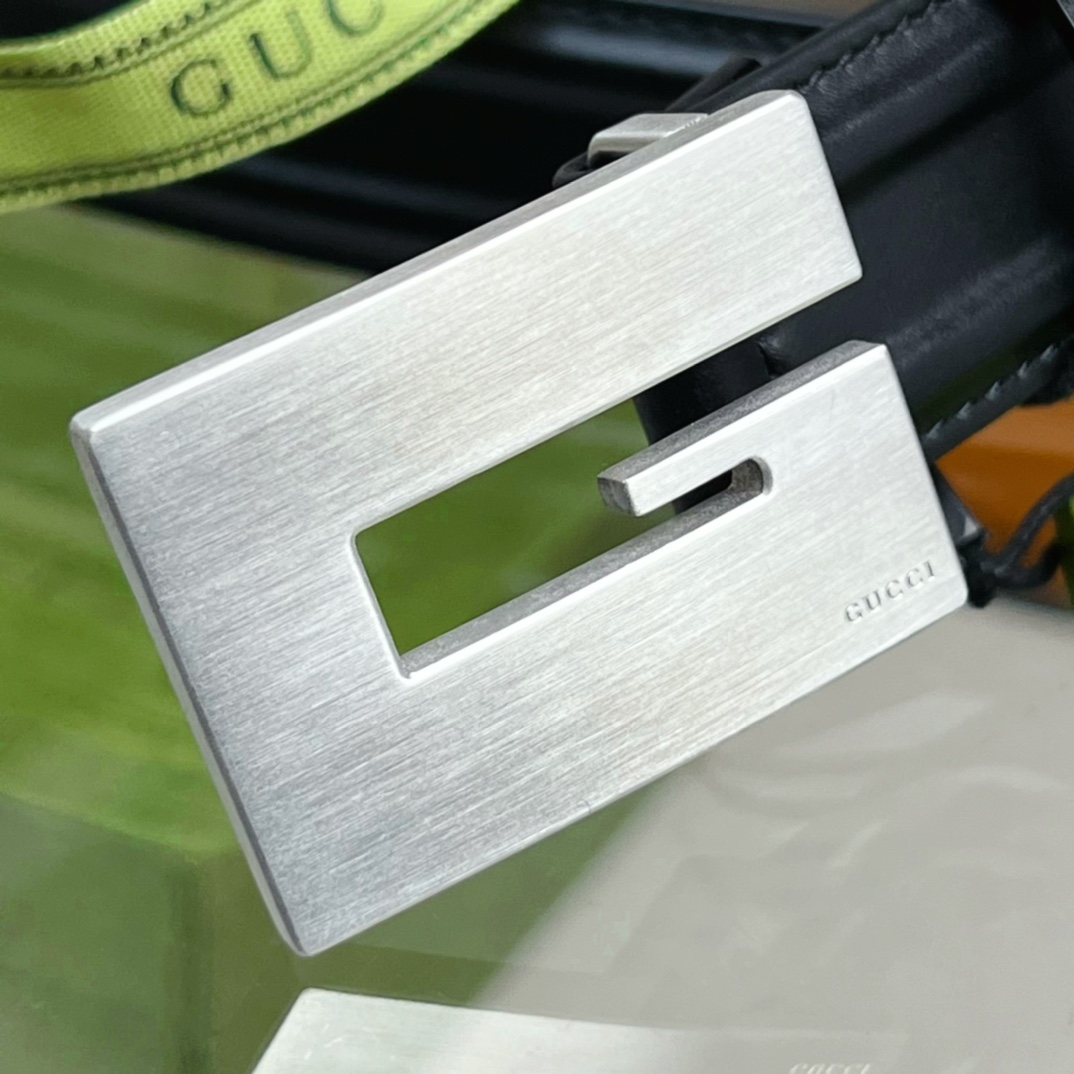 Gucci Thin Belt With Engraved Square G Buckle - DesignerGu