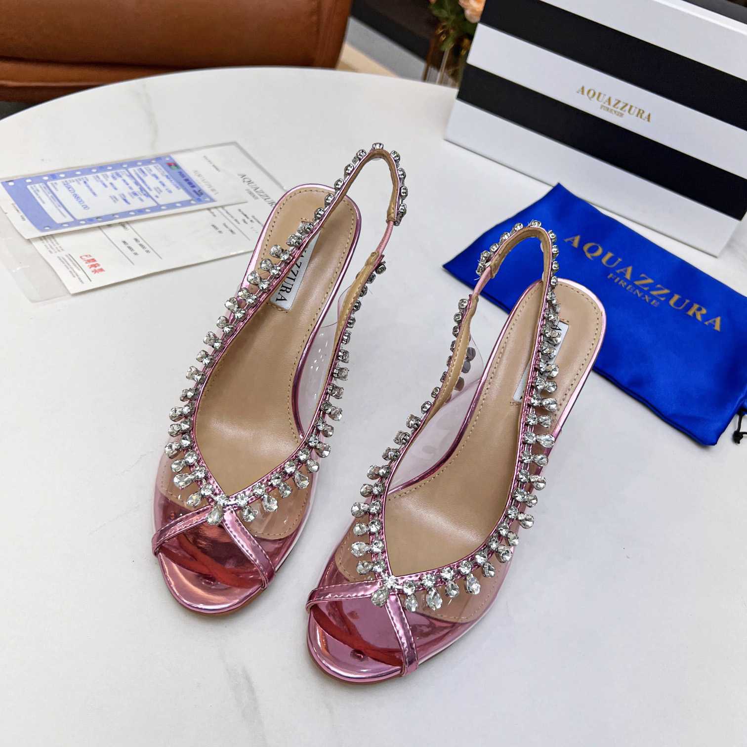 Aquazzura Temptation Crystal Sandal 105 - DesignerGu