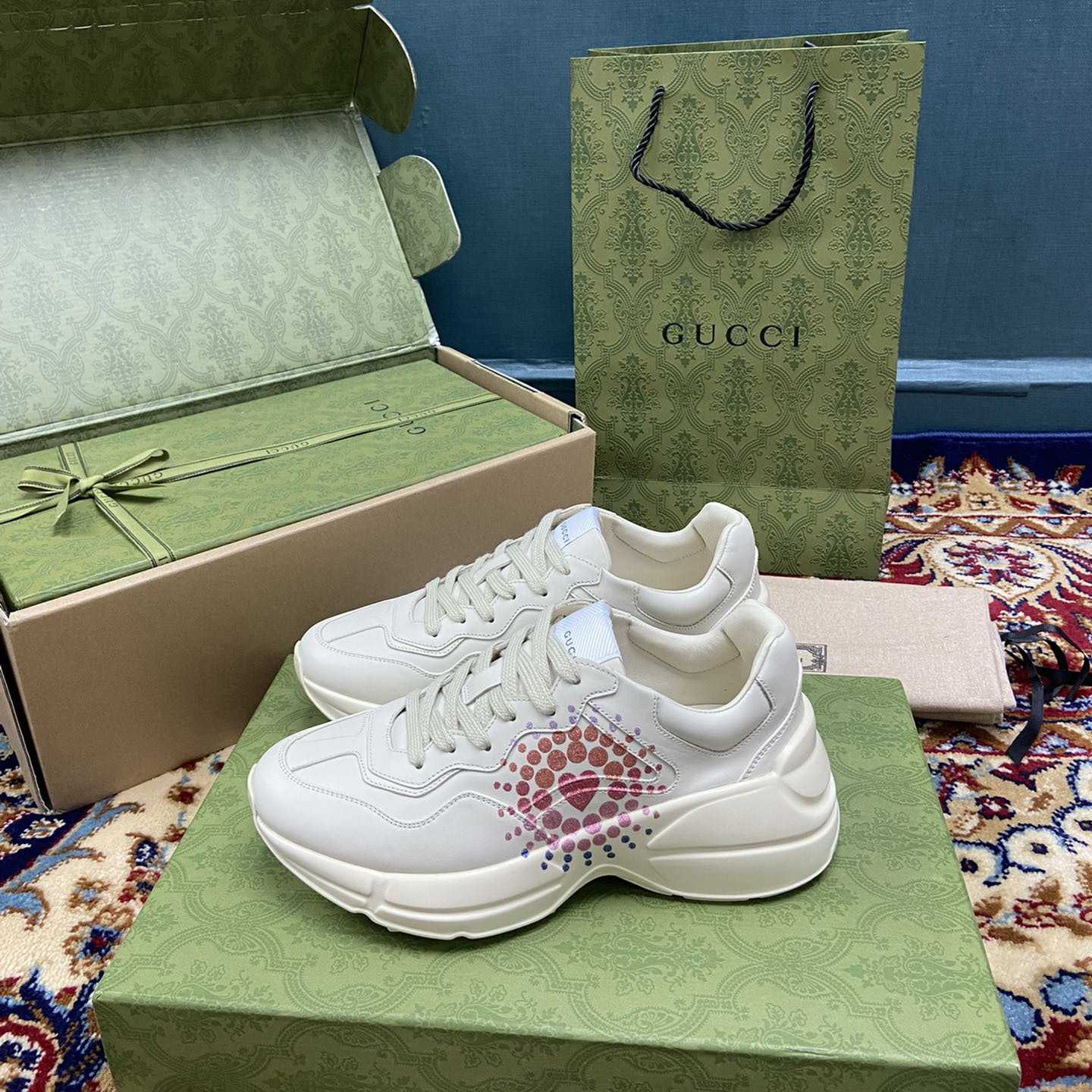 Gucci Women's Rhyton Gucci Love Parade Sneaker - DesignerGu