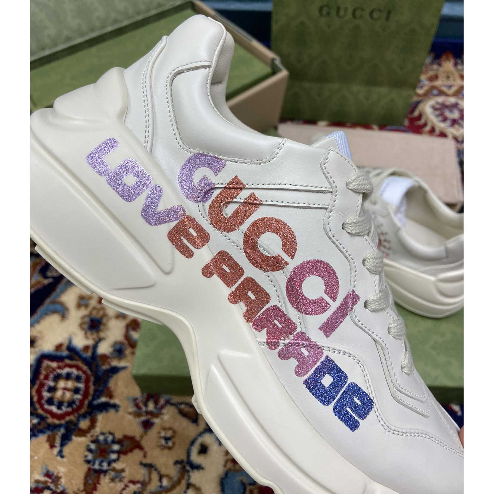 Gucci Women's Rhyton Gucci Love Parade Sneaker - DesignerGu