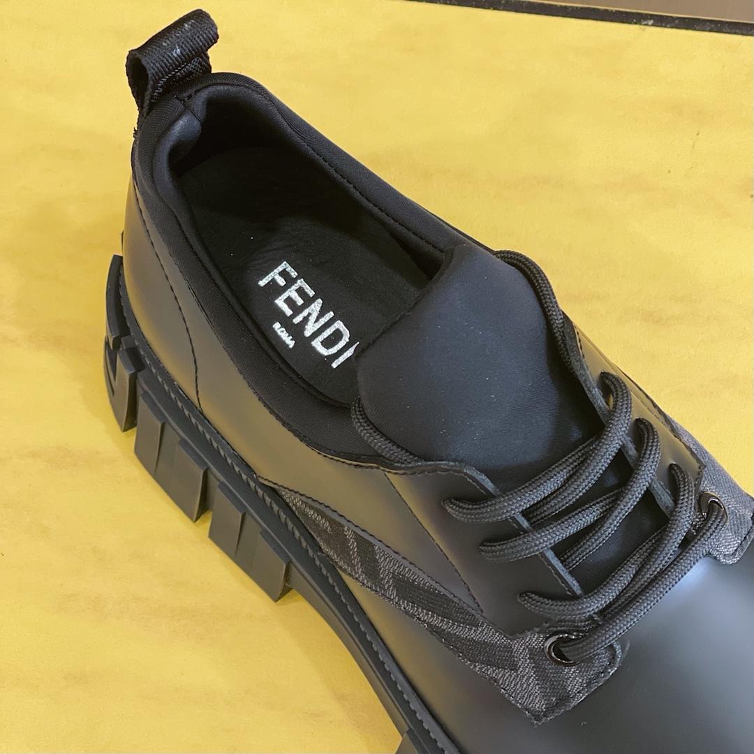 Fendi Black Leather Lace-Ups - DesignerGu