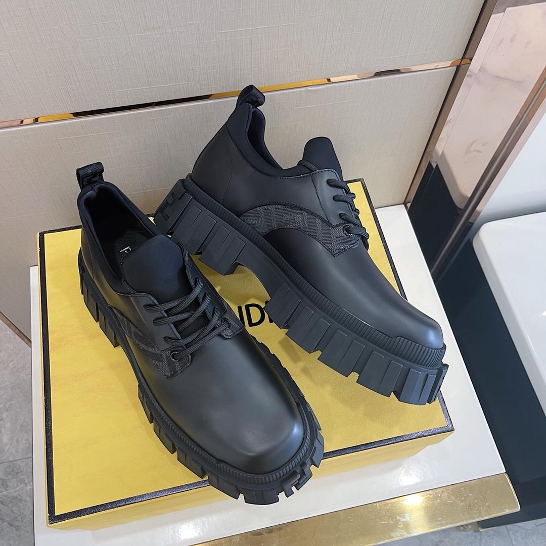 Fendi Black Leather Lace-Ups - DesignerGu