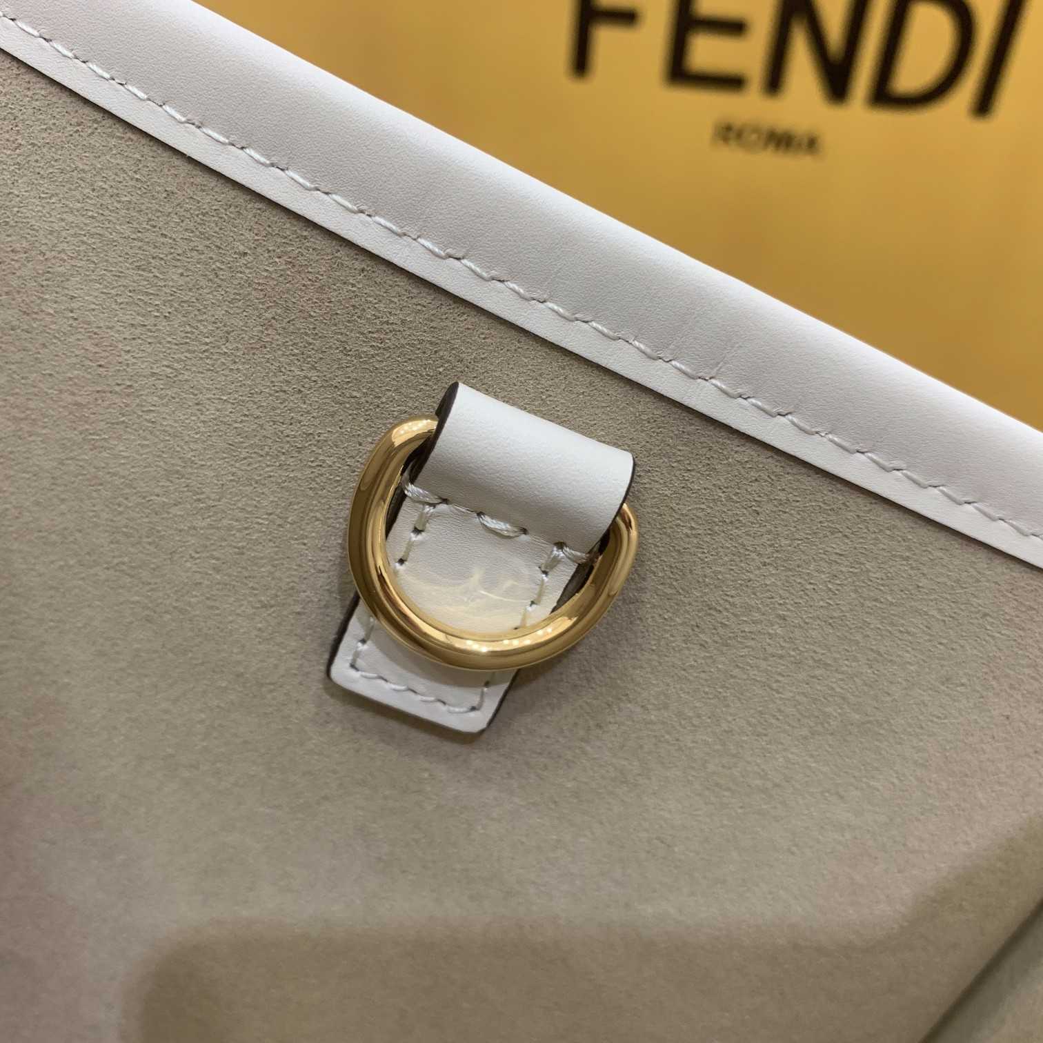 Fendi Sunshine Large White Leather Shopper(40-35-21cm) - DesignerGu