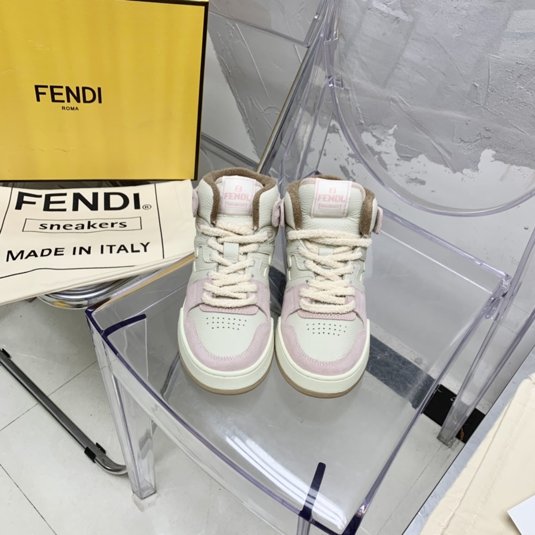 Fendi Match Black Leather High-Tops - DesignerGu