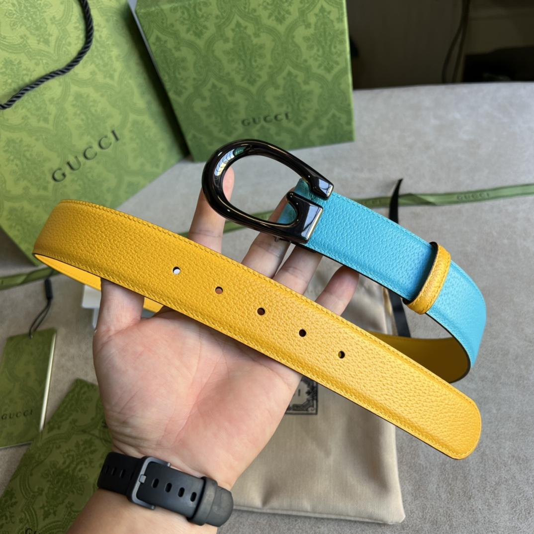 Gucci Two-Tone Belt With G Buckle - DesignerGu