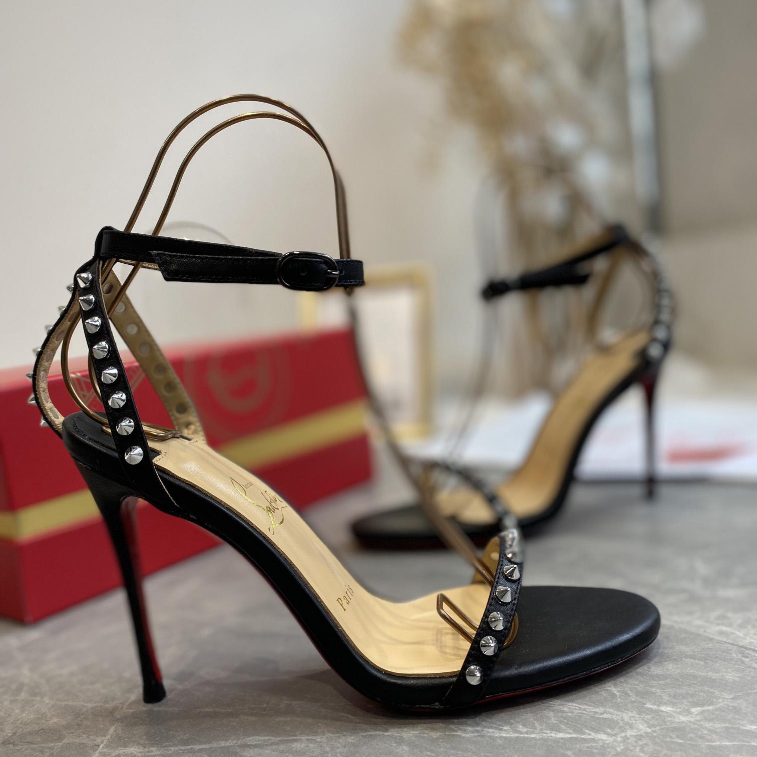 Christian Louboutin So Me Spike 70 Leather Sandals - DesignerGu