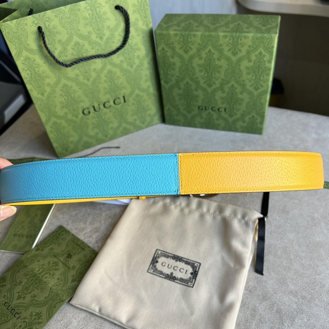 Gucci Two-Tone Belt With G Buckle - DesignerGu