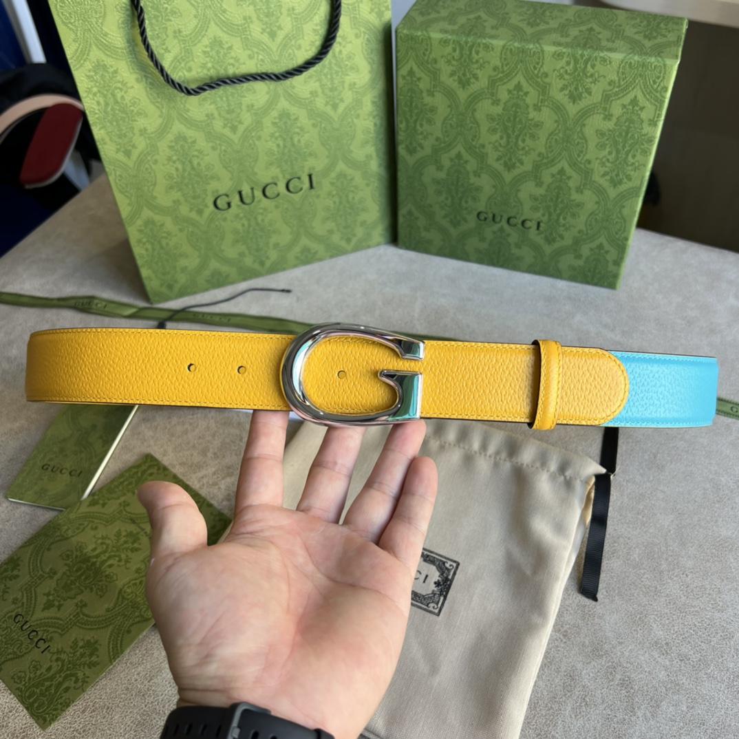 Gucci Two-Tone Belt With G Buckle - DesignerGu