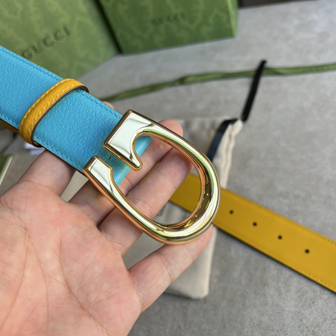 Gucci Two-Tone Belt With G Buckle - DesignerGu