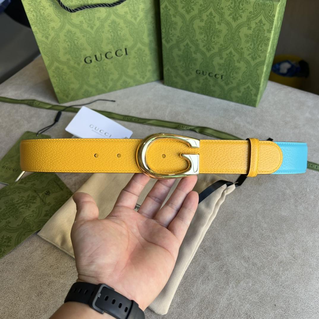 Gucci Two-Tone Belt With G Buckle - DesignerGu