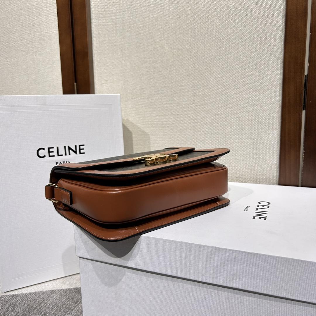 Celine Classique Triomphe Bag In Triomphe Canvas And Calfskin - DesignerGu