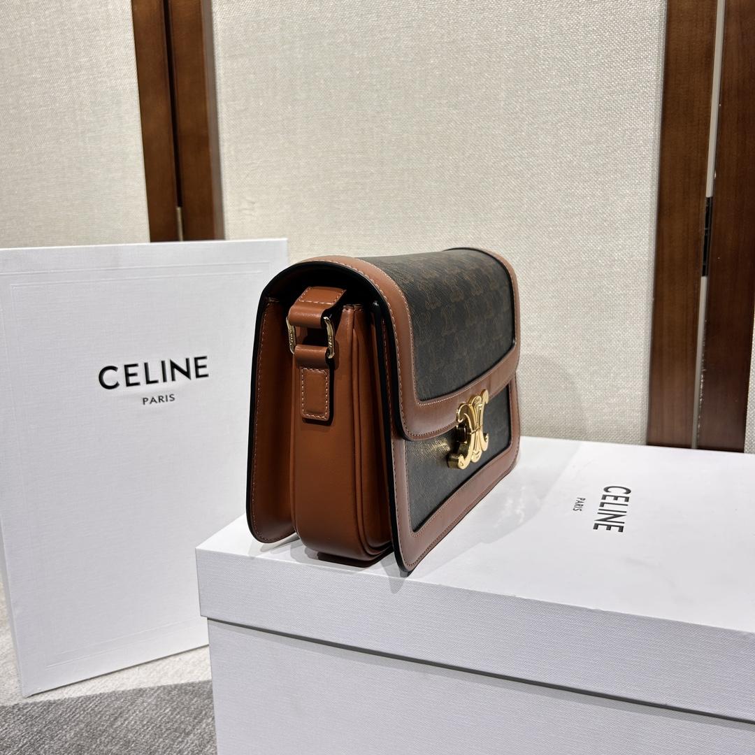 Celine Classique Triomphe Bag In Triomphe Canvas And Calfskin - DesignerGu