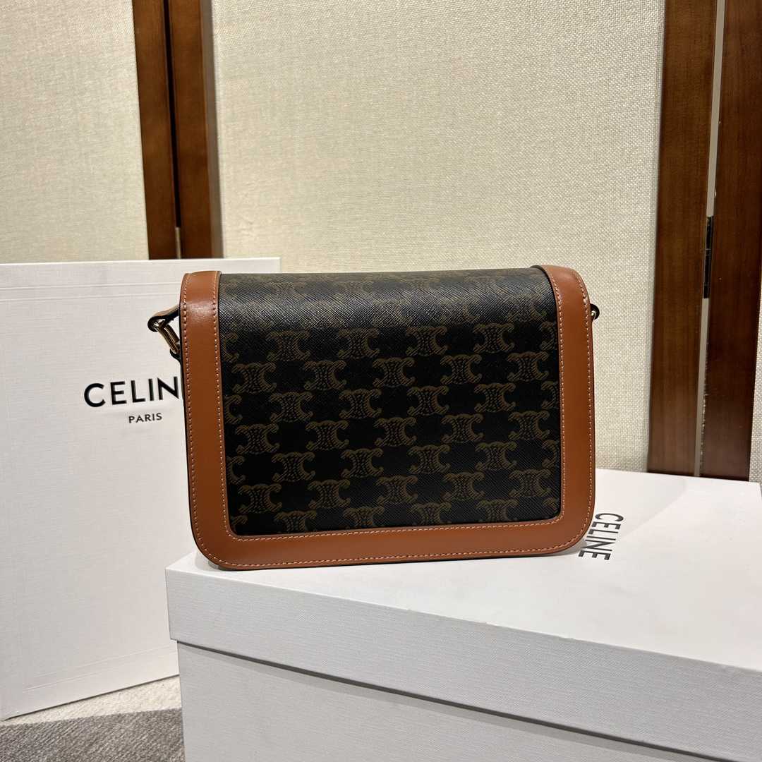 Celine Classique Triomphe Bag In Triomphe Canvas And Calfskin - DesignerGu