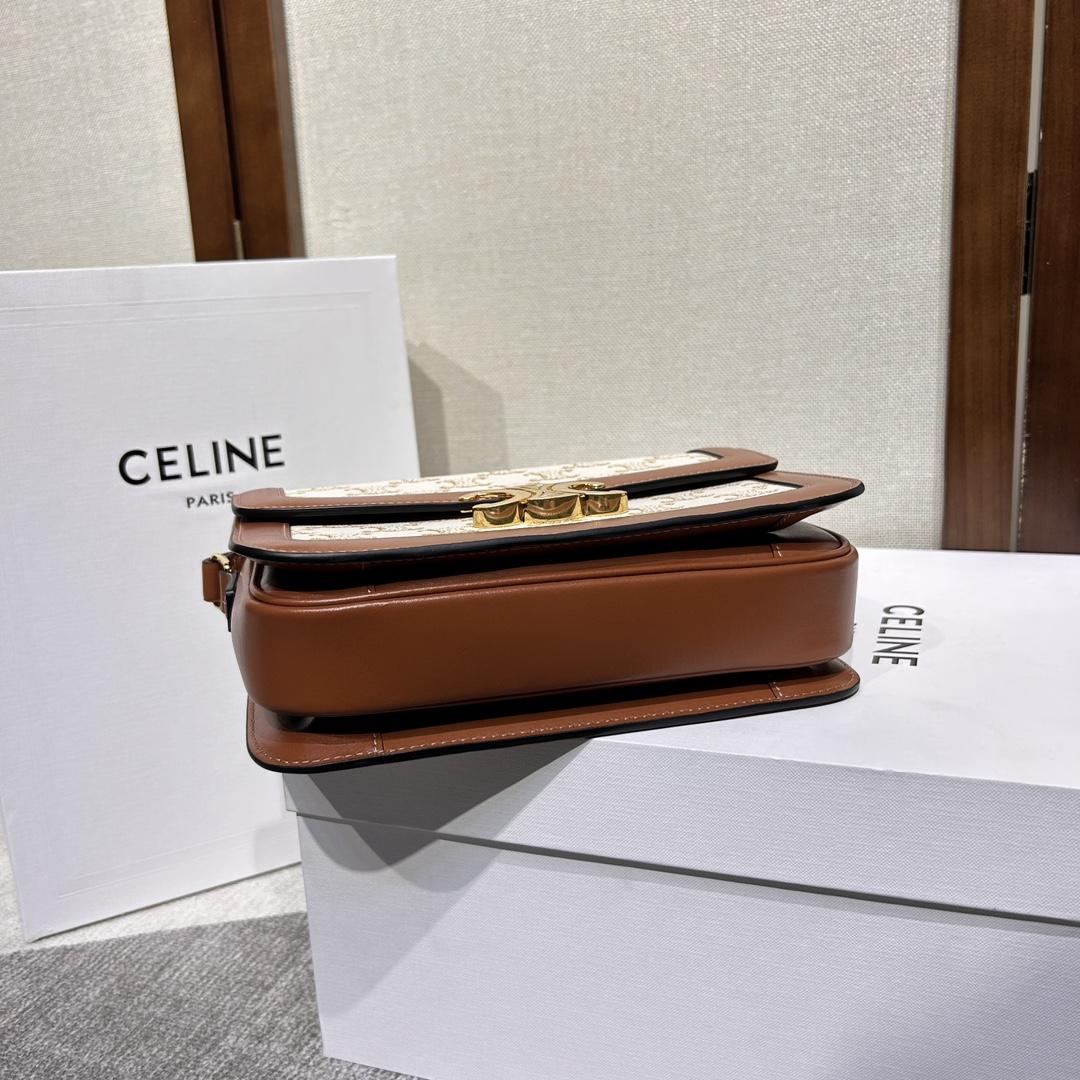 Celine Classique Triomphe Bag In Triomphe Canvas And Calfskin - DesignerGu