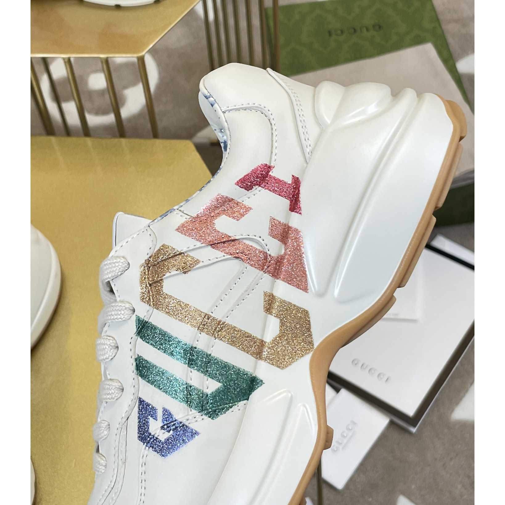 Gucci Rhyton Glitter Gucci Sneaker - DesignerGu