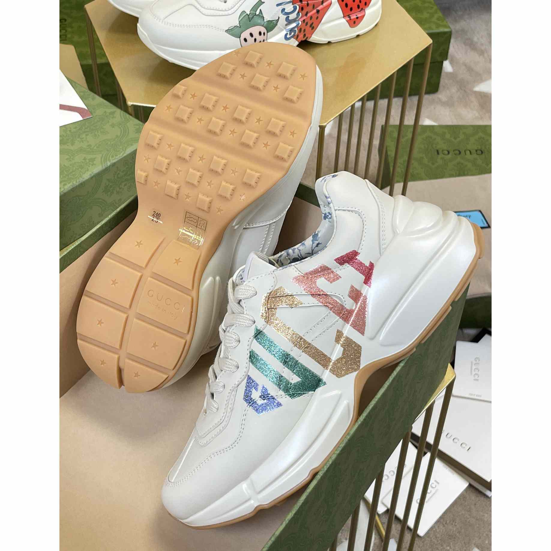 Gucci Rhyton Glitter Gucci Sneaker - DesignerGu