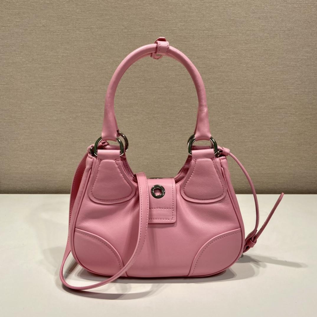 Prada Moon Re-Nylon And Leather Bag(22.5-16-7.5cm) - DesignerGu