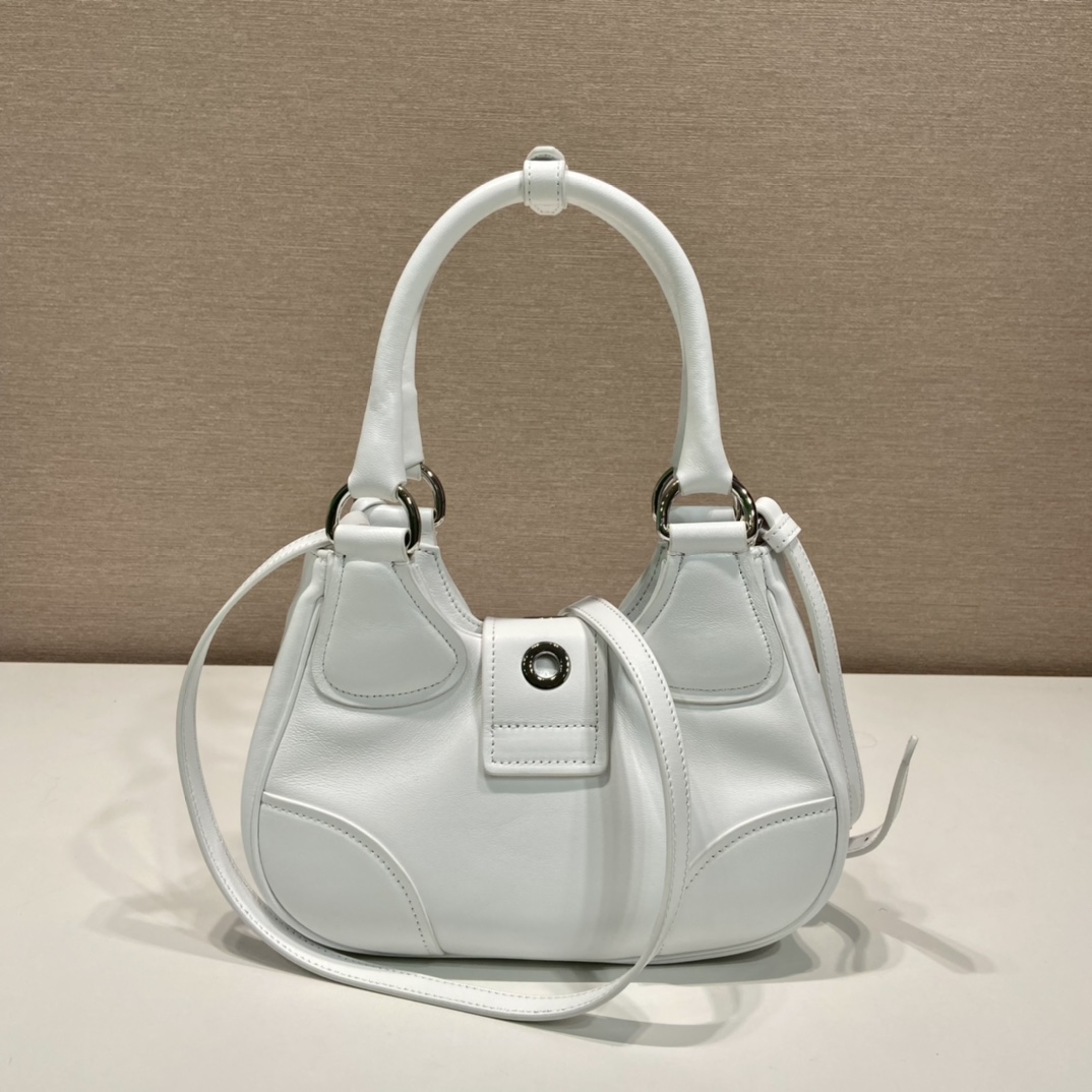 Prada Moon Re-Nylon And Leather Bag(22.5-16-7.5cm) - DesignerGu