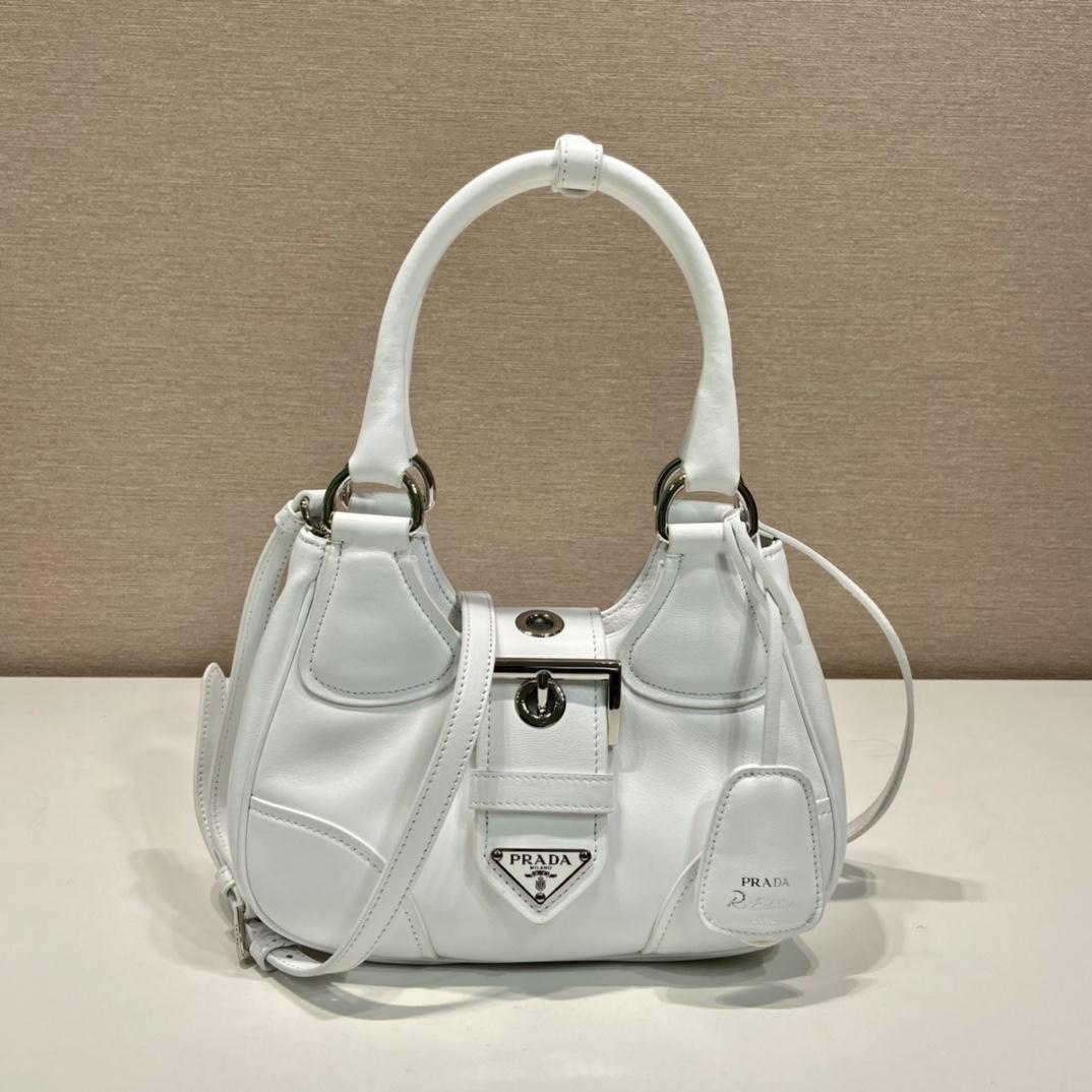 Prada Moon Re-Nylon And Leather Bag(22.5-16-7.5cm) - DesignerGu