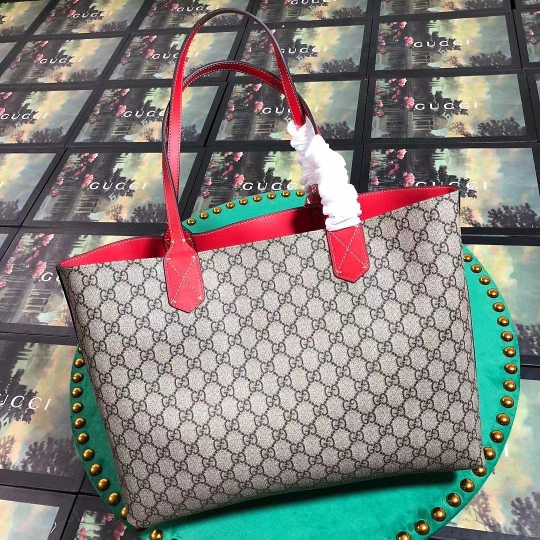 Gucci Reversible Tote GG Print Leather Medium  - DesignerGu