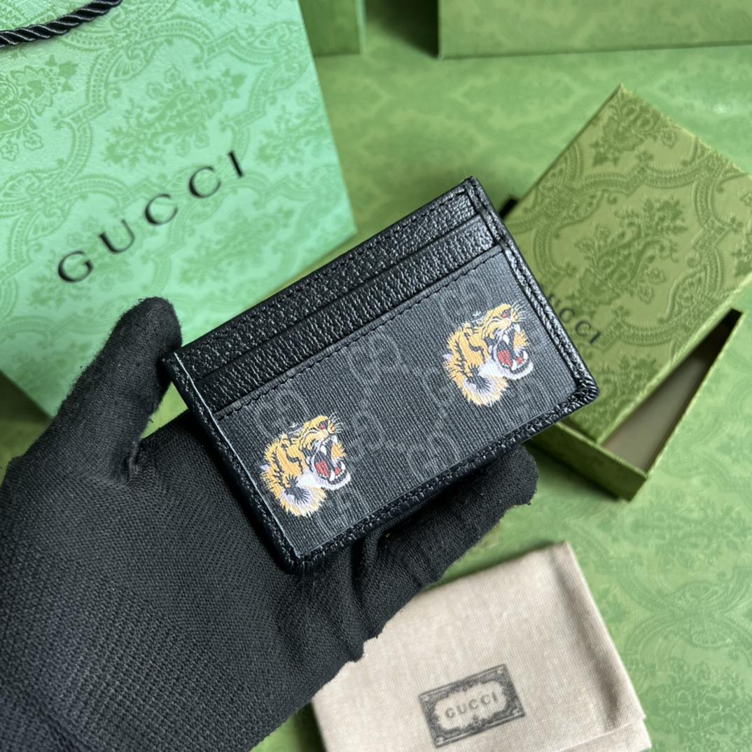 Gucci Card Case With Tiger Print(10-7cm)    - DesignerGu