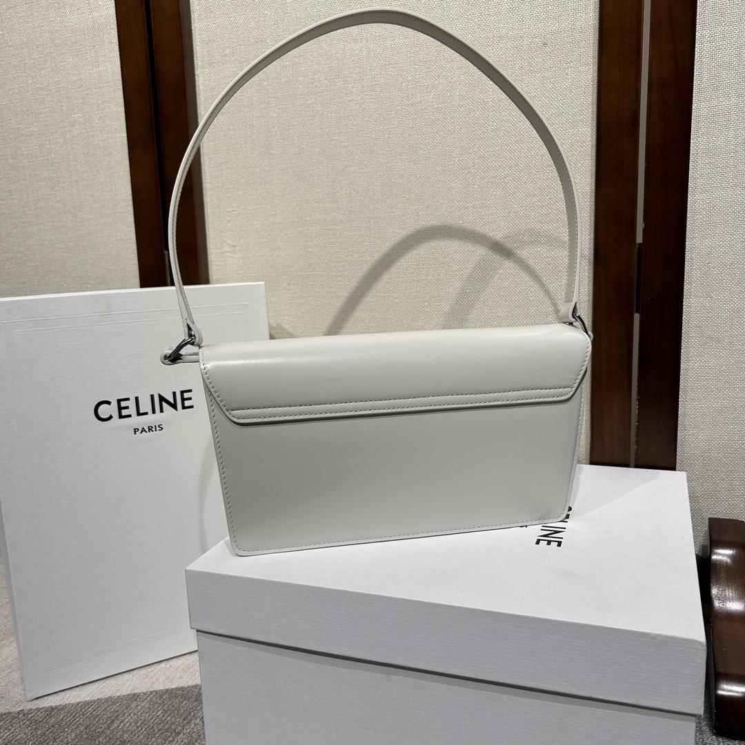 Celine Trapeze Triomphe Bag In Shiny Calfskin - DesignerGu